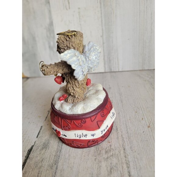 Vintage Valentine AS IS windup music box bear cupid heart home decor - Picture 9 of 11